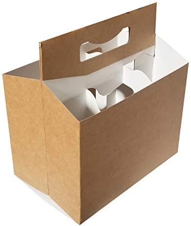 Cardboard Carrier for 6 Bottles | Kraft, 50 Count