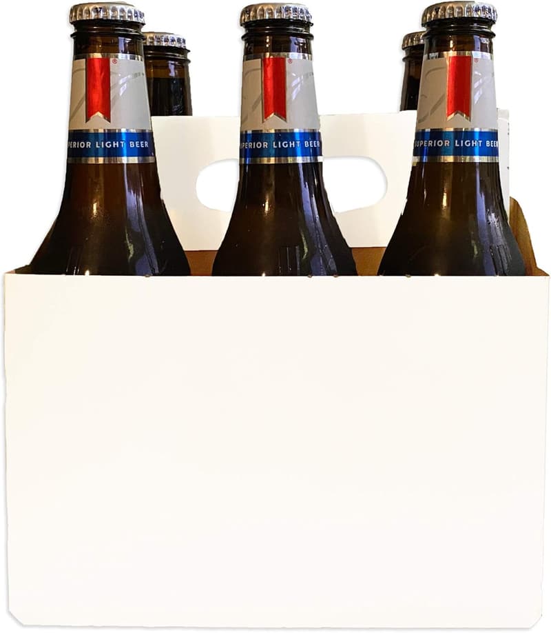 6-Pack Cardboard Bottle Holders - Fits 12-16oz Bottles
