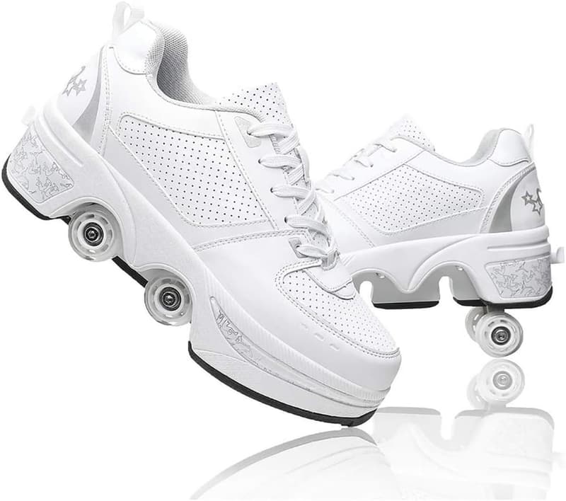 Double-Row Retractable Roller Skates for Women and Men