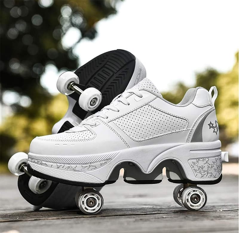 Double-Row Retractable Roller Skates for Women and Men