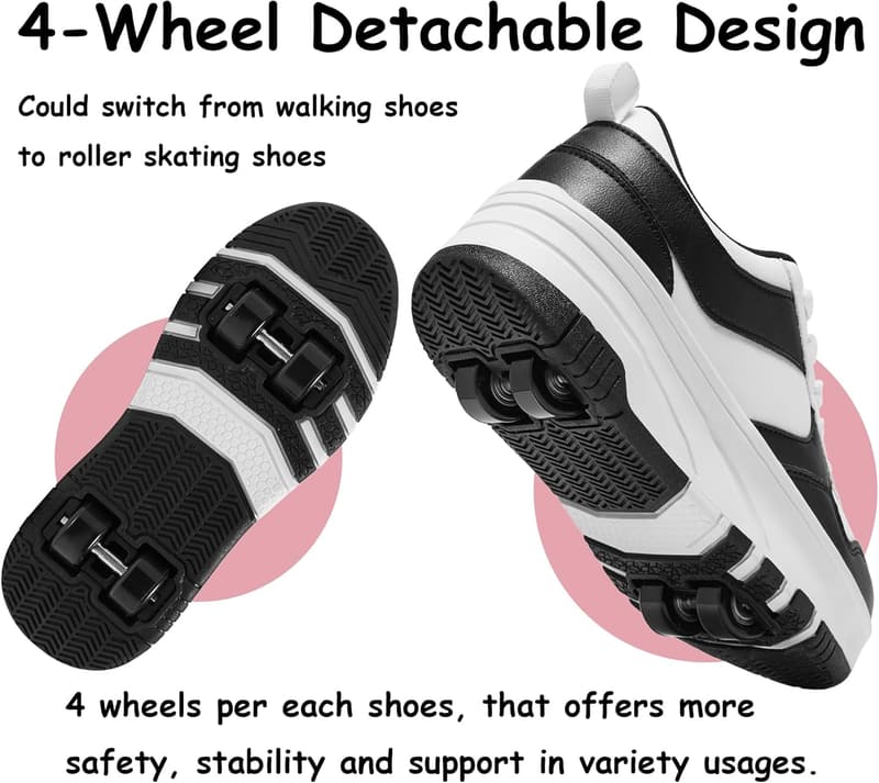 Detachable Wheeled Roller Skate Sneakers for Kids