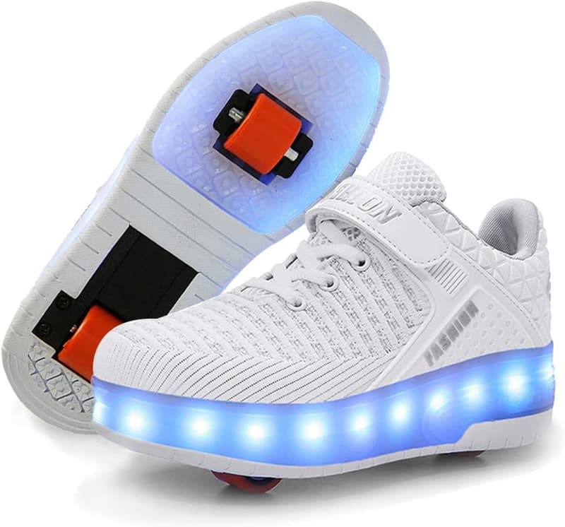 LED Light-Up Roller Sneakers for Kids – USB Charging, Lightweight