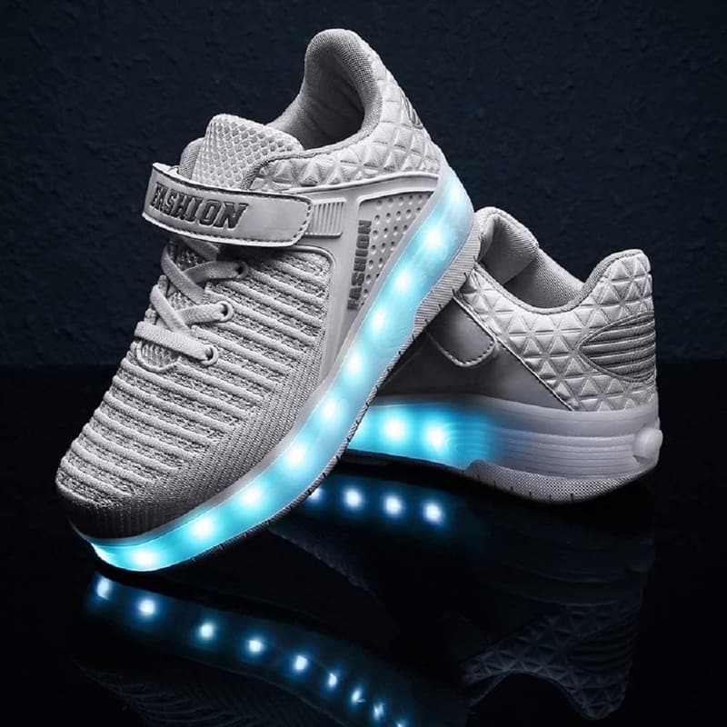 LED Light-Up Roller Sneakers for Kids – USB Charging, Lightweight