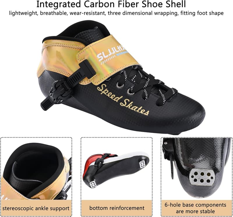 Professional Inline Speed Skates for Men and Women - Black