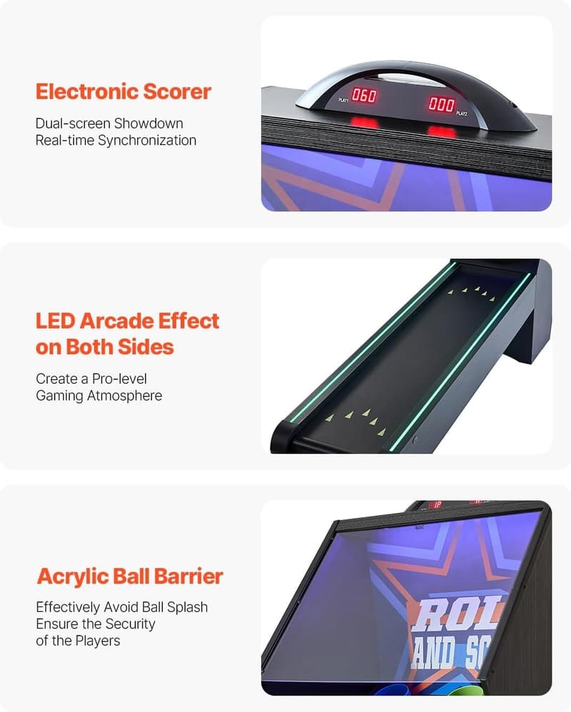VEVOR Sky Ball Arcade Game Table with LED Scorer & Sound