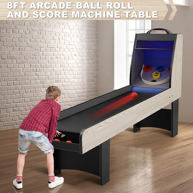 Classic 8’ Roll and Score Arcade Game Table with LED Scorer