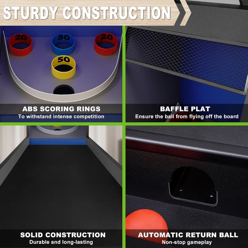 Classic 8’ Roll and Score Arcade Game Table with LED Scorer