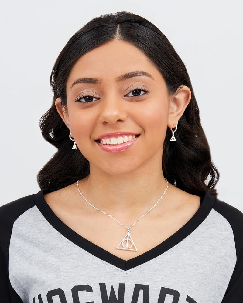 Harry Potter Women's Deathly Hallows Necklace - 18-Inch Chain