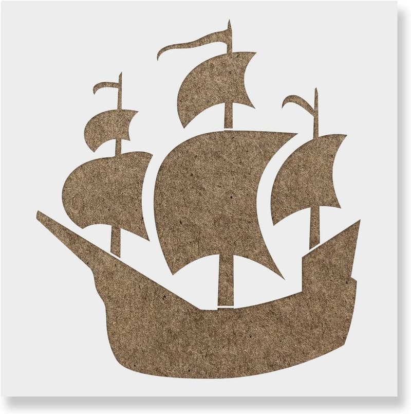 Pirate Ship Stencil Art Template
