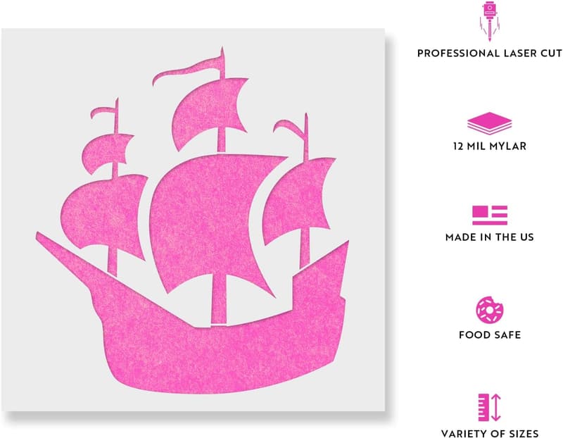 Pirate Ship Stencil Art Template