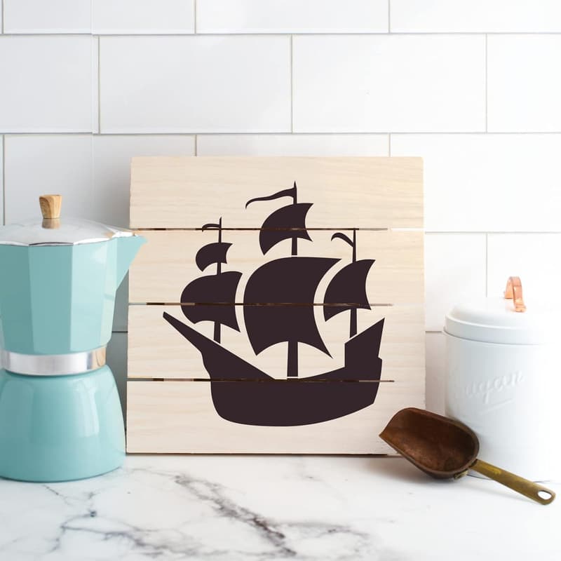 Pirate Ship Stencil Art Template