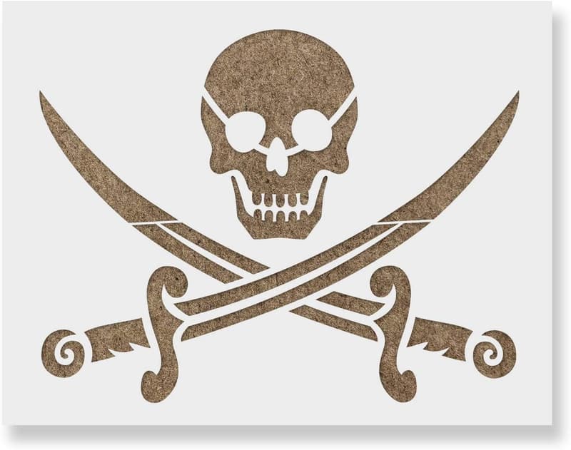 Pirate Ship & Jolly Roger Stencil for Crafting
