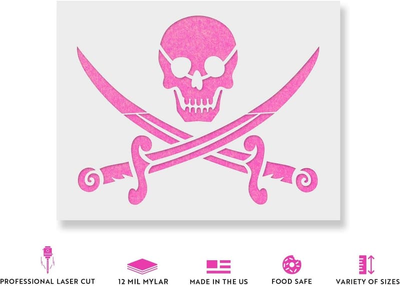 Pirate Ship & Jolly Roger Stencil for Crafting