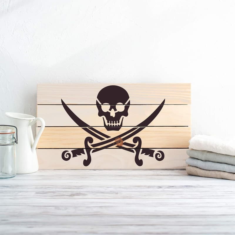 Pirate Ship & Jolly Roger Stencil for Crafting