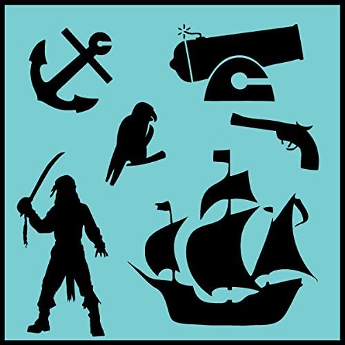 Classic Pirate Stencil Set - 10x10 Inch, 2 Sheets