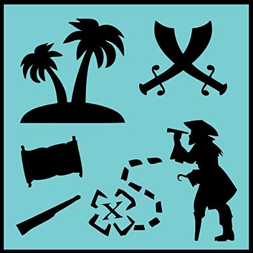 Classic Pirate Stencil Set - 10x10 Inch, 2 Sheets