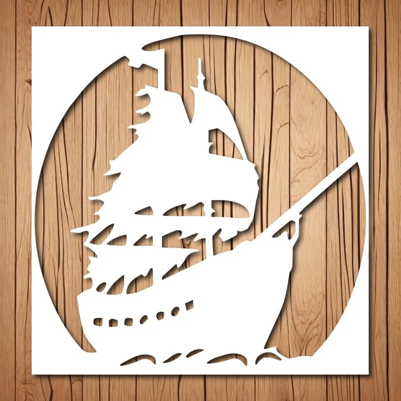 Pirate Ship Stencil | Reusable 6