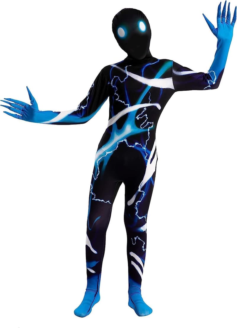Scary Slenderman Skin Bodysuit Costume for Kids
