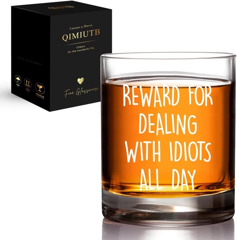 Funny Whiskey Glass Gift for Men - Ideal for Father's Day