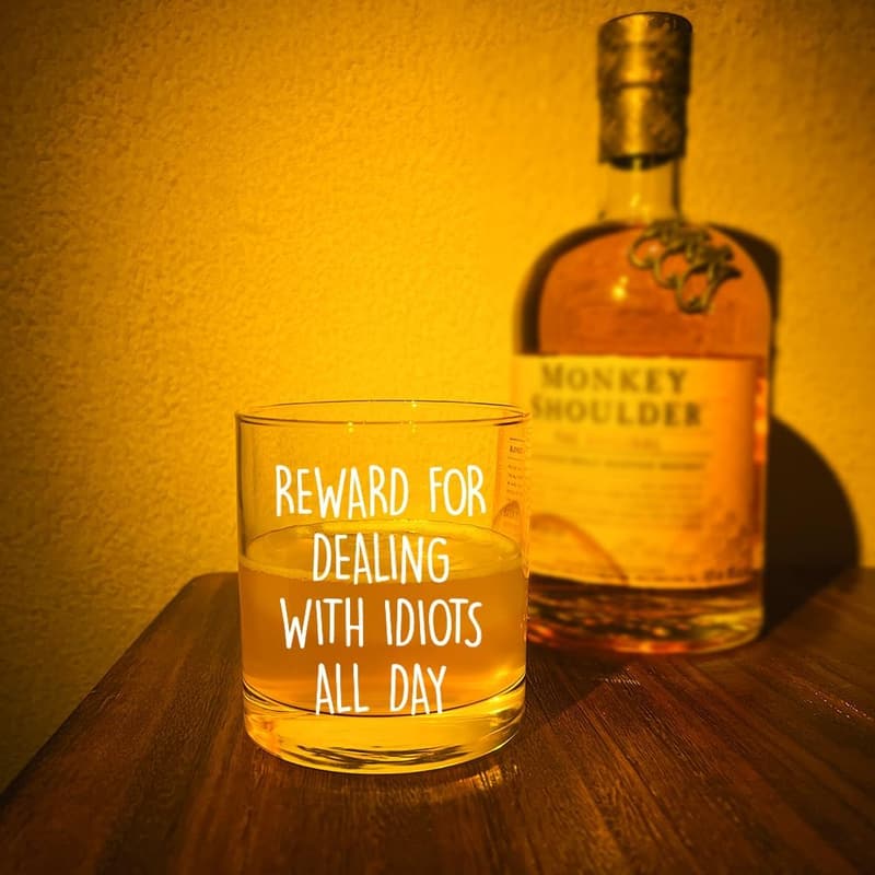 Funny Whiskey Glass Gift for Men - Ideal for Father's Day