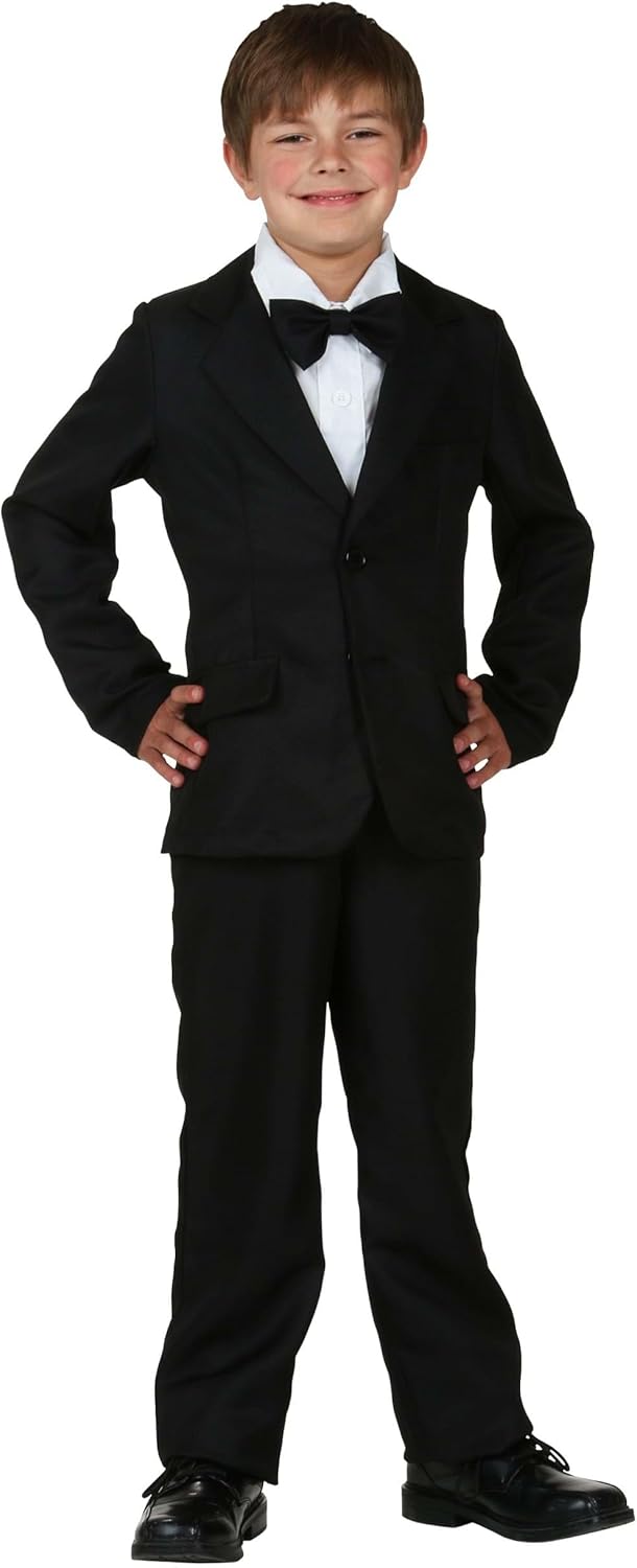 Kids' Black Suit Costume for Dress-Up Occasions