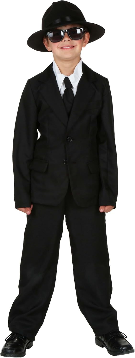 Kids' Black Suit Costume for Dress-Up Occasions