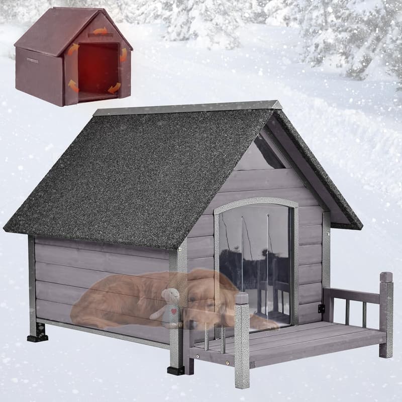Insulated Outdoor Dog House for Large Breeds - Weatherproof Shelter