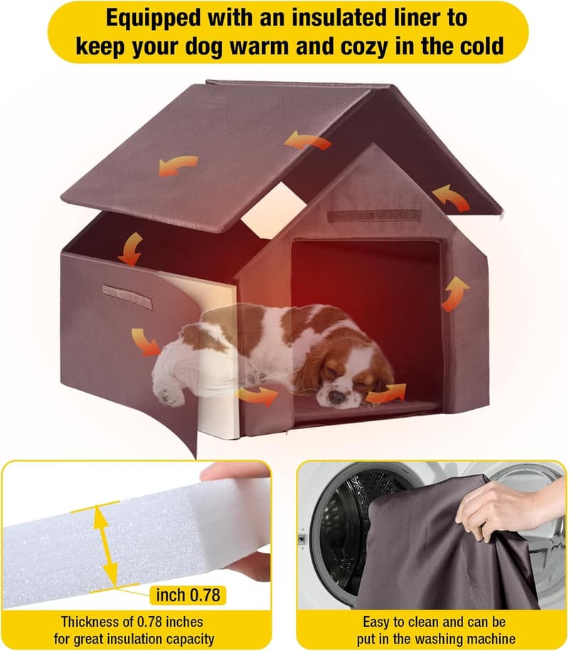 Insulated Outdoor Dog House for Large Breeds - Weatherproof Shelter