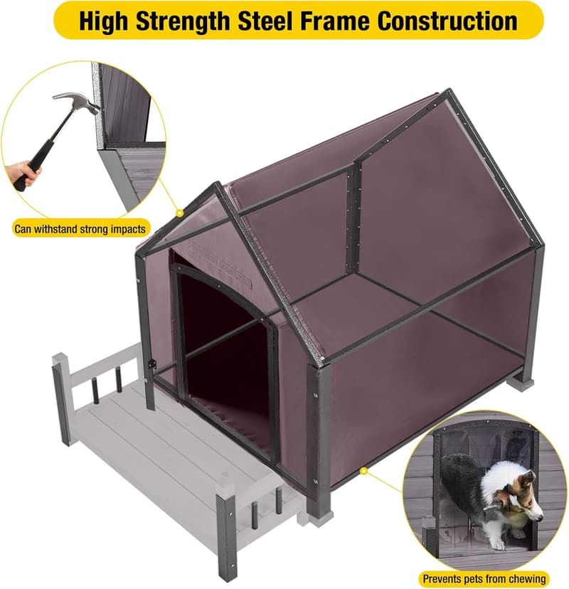 Insulated Outdoor Dog House for Large Breeds - Weatherproof Shelter