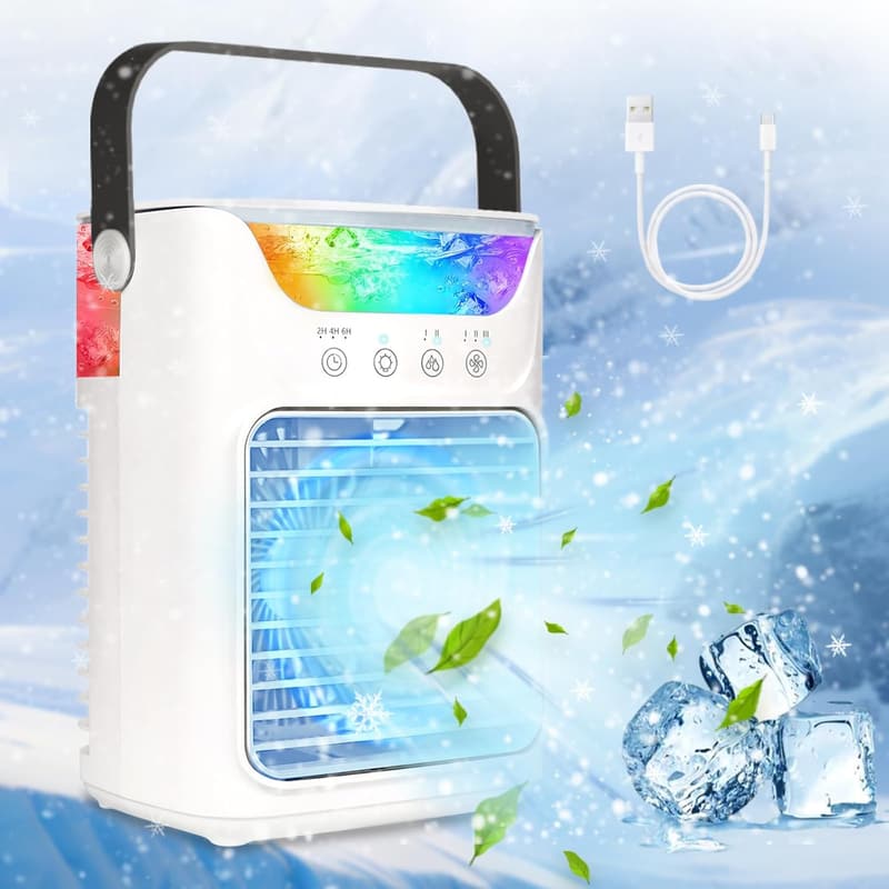 4-in-1 Portable Mini Air Conditioner with LED Lights