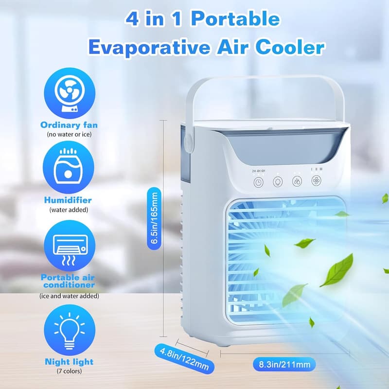 4-in-1 Portable Mini Air Conditioner with LED Lights