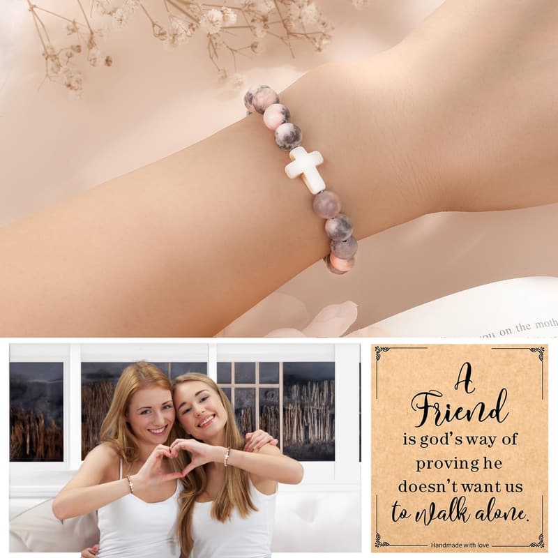 Christian Inspirational Cross Bracelet - Mother's Day Gift for Women