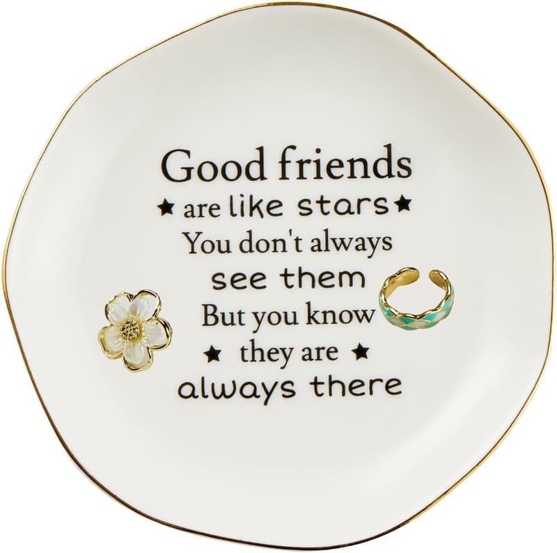 Friendship Jewelry Tray - Ceramic Ring Dish for Women