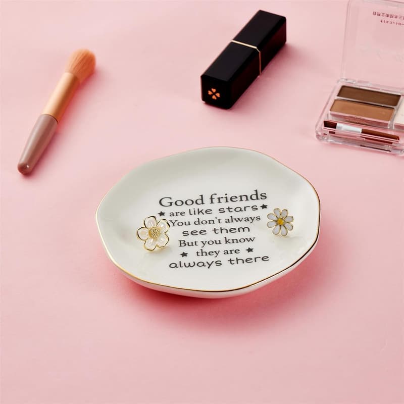 Friendship Jewelry Tray - Ceramic Ring Dish for Women
