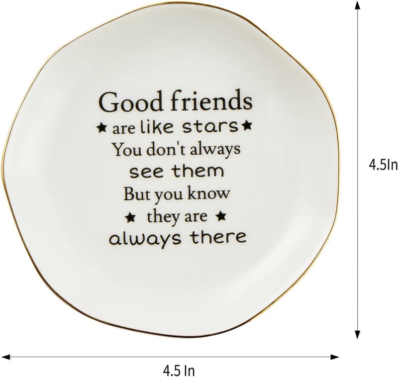 Friendship Jewelry Tray - Ceramic Ring Dish for Women