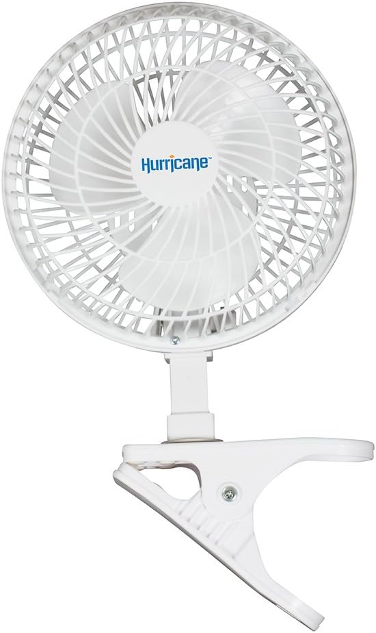 Portable 6-Inch Clip Desk Fan with 2 Speeds, White
