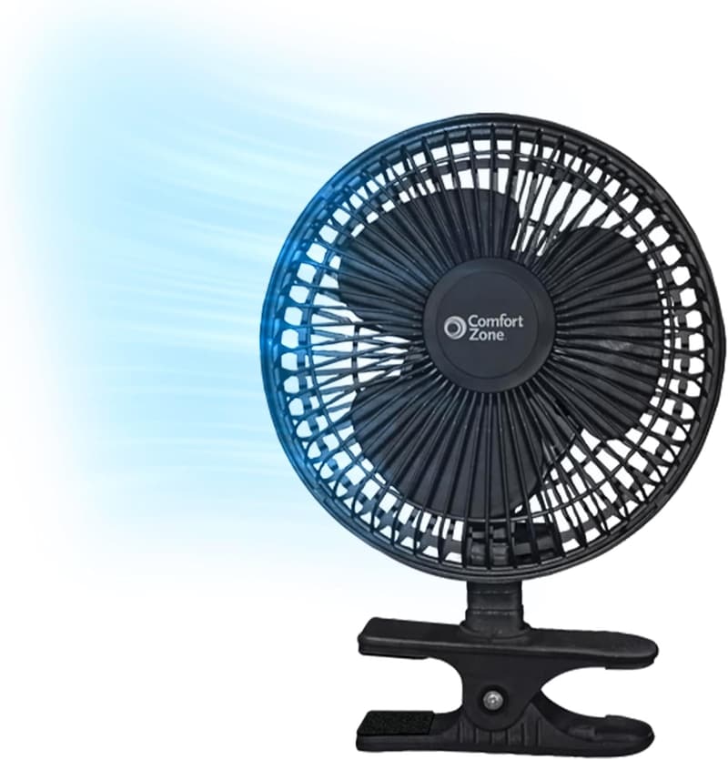 Portable 6-Inch Clip-On Fan with Adjustable Tilt, Black
