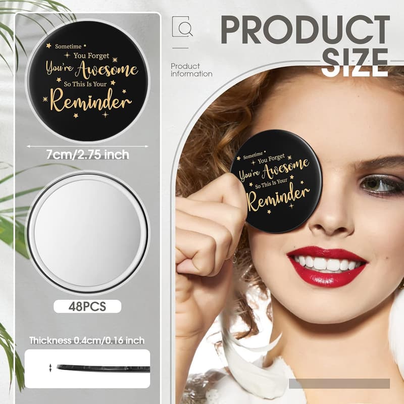 Inspirational Pocket Mirror - 48 Pcs Appreciation Gift Set