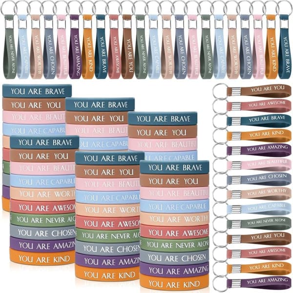 Inspirational Wristbands & Keychains for Teachers & Students