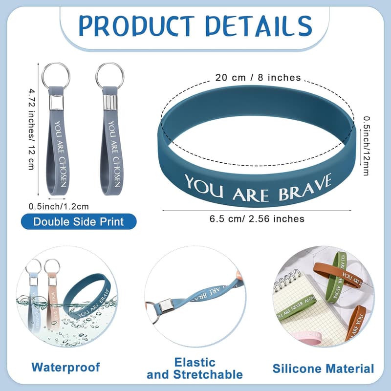 Inspirational Wristbands & Keychains for Teachers & Students
