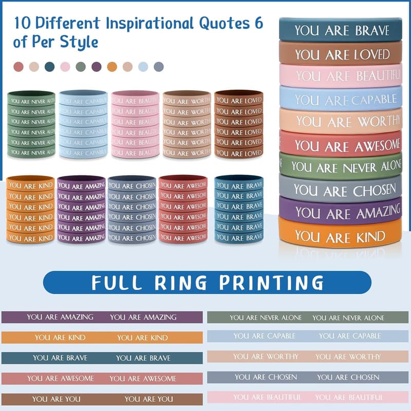 Inspirational Wristbands & Keychains for Teachers & Students