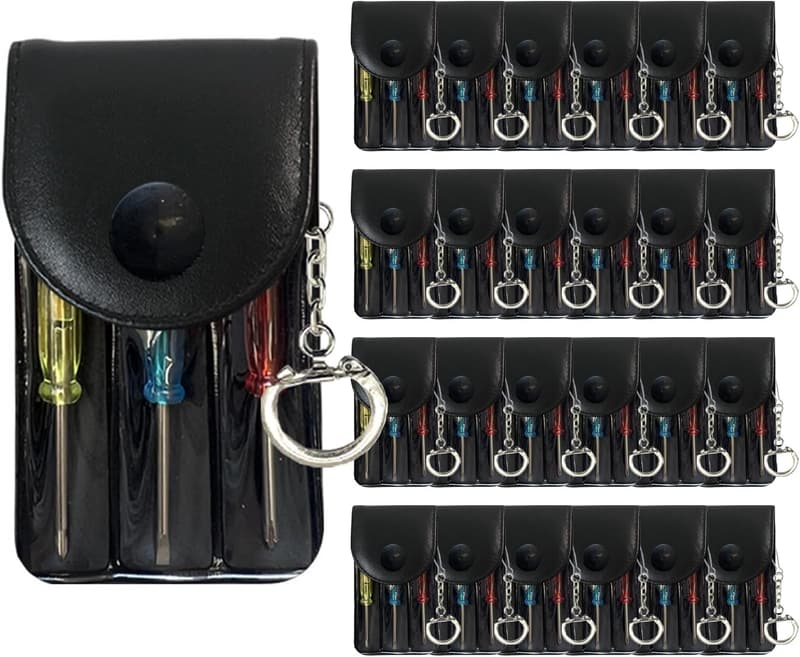 Mini Screwdriver Keychain Set - 24 Handy 3-Piece Tools