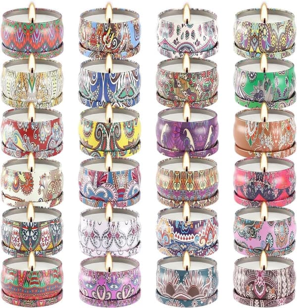 Relaxing Aromatherapy Soy Wax Candle Set - 24 Pack for Women