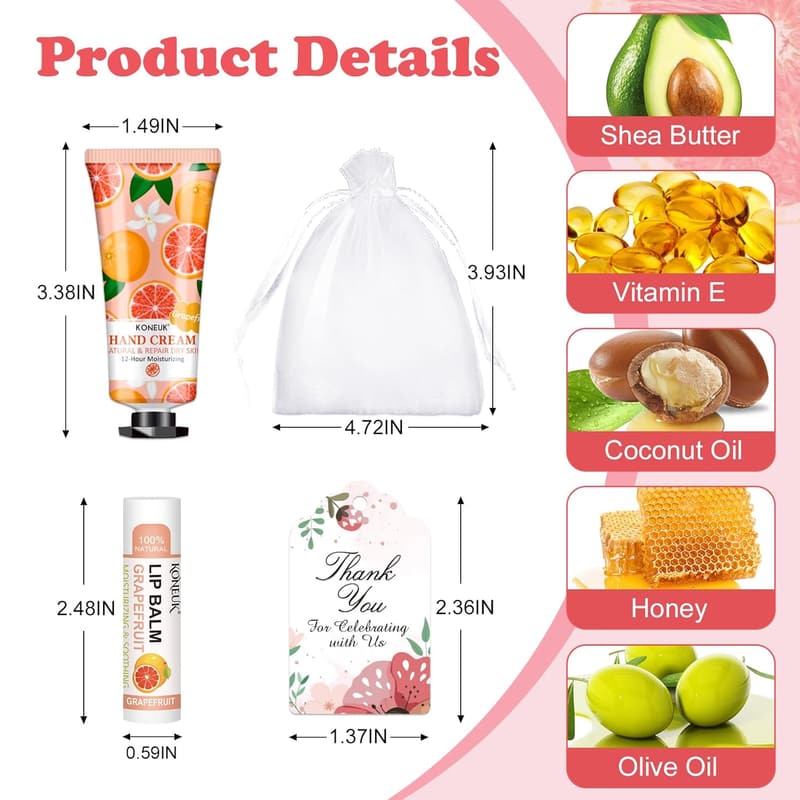 Mother's Day Hand Cream & Lip Balm Set - 60 Pack