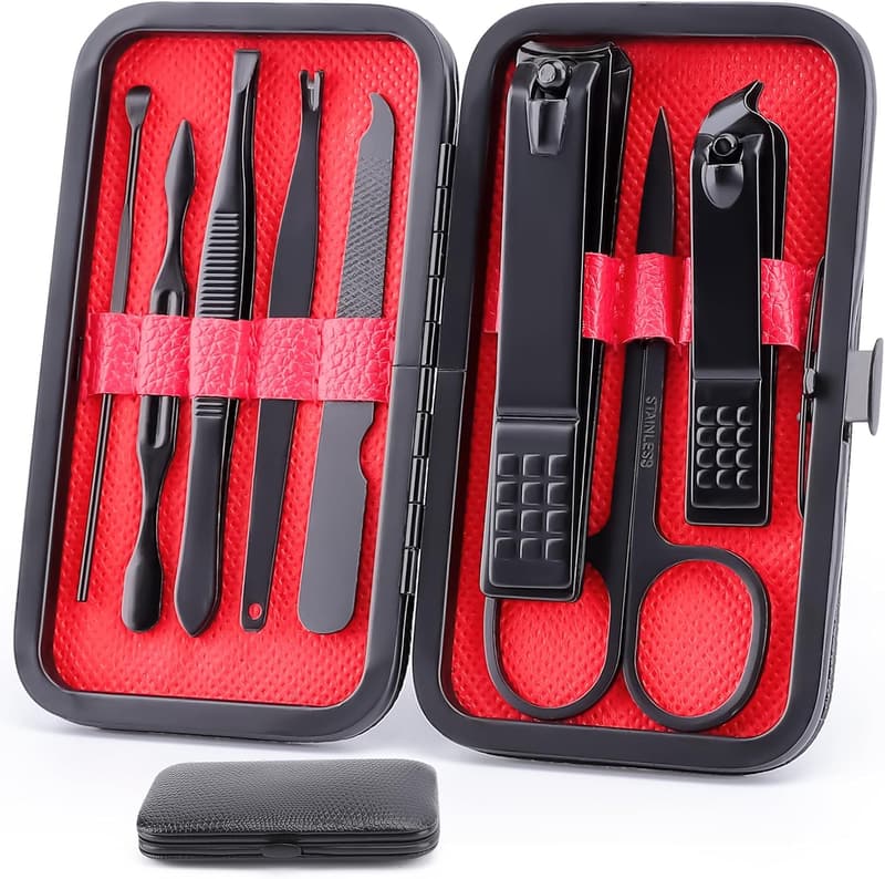 Premium Stainless Steel Manicure Set - 8 PCS Grooming Kit for All