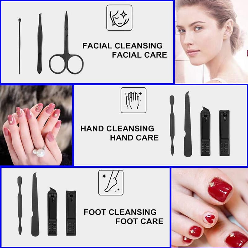 Portable Stainless Steel Manicure Set - 7pcs Travel Kit
