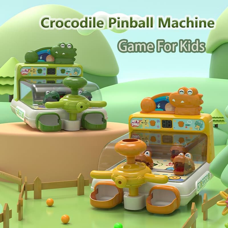 Dinosaur Crocodile Pinball Machine - Interactive Toy for Toddlers