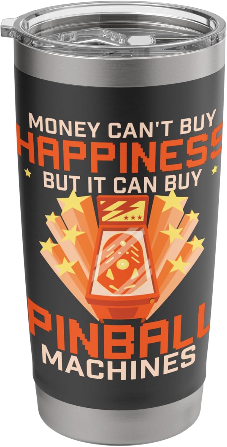 Vintage Multiball Pinball Tumbler - Stainless Steel Insulated