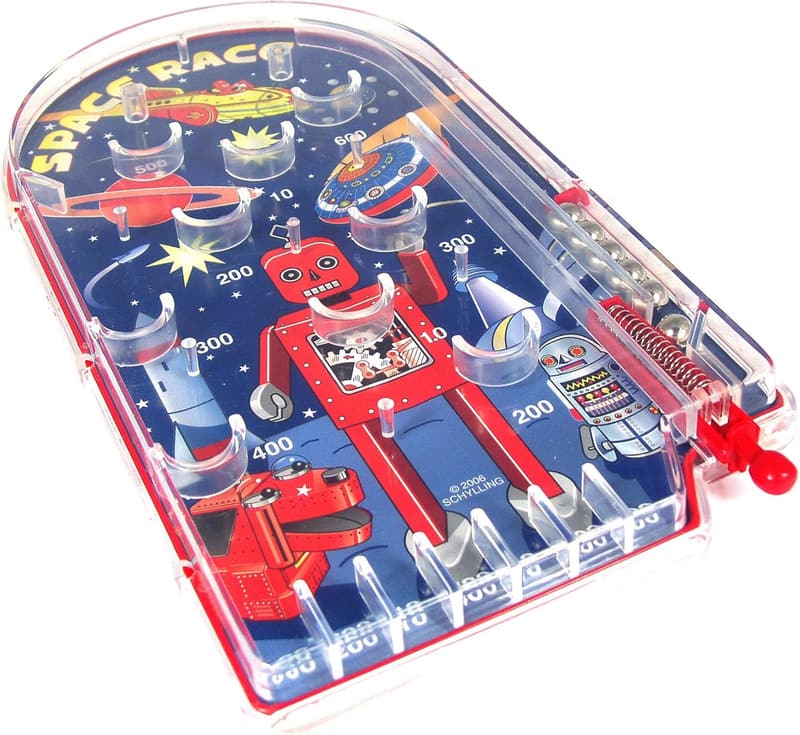 Space Race Pinball Game - Portable Retro Toy for Ages 3+