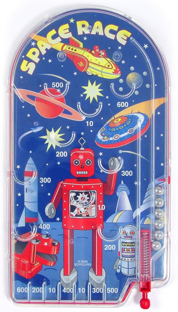Space Race Pinball Game - Portable Retro Toy for Ages 3+